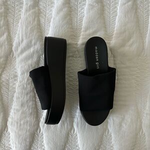 Madden Girl Black Shelbie Wedge Sandal